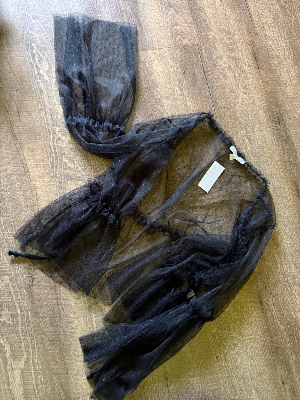Sheer Black “Don’t Ask Why” Mesh Cover-Up Cardigan - made in Italy